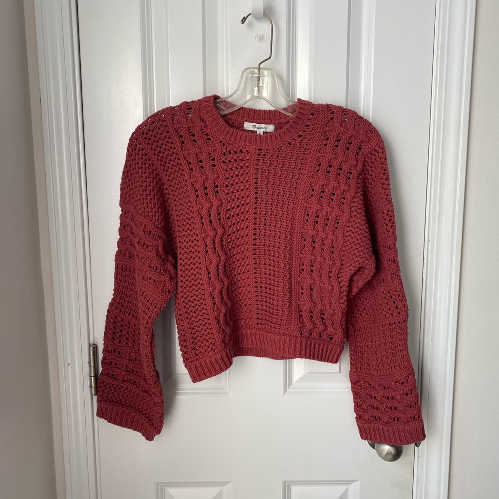 Madewell NWT Crochet-Knit Crop Sweater